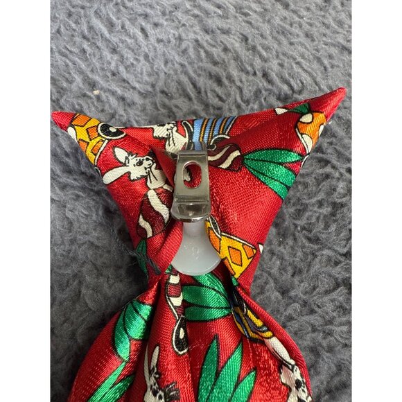 Vintage Boys Red Novelty Clip-On Tie Easter Bunny Race Car Pattern By Club Room - Picture 7 of 8